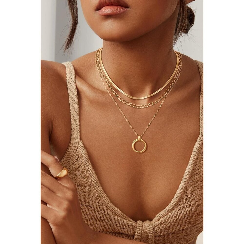 Christmas gift gold Style 12 plated layered necklaces women dainty choker set - Picture 4 of 7